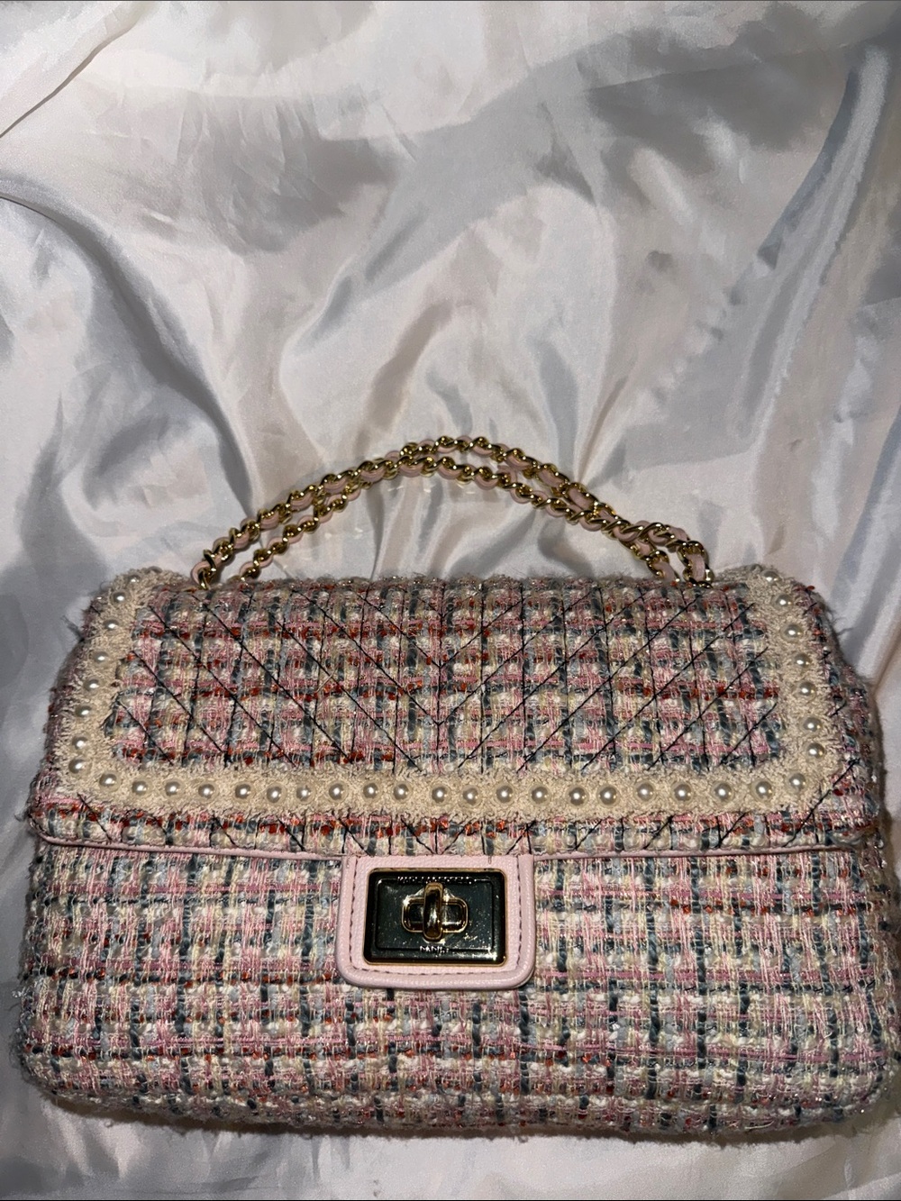 Karl Lagerfeld Tweed Shoulder Bag
